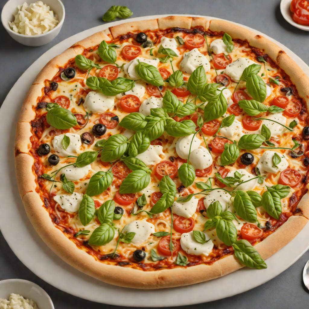 Partenope-Style Italian Pizza with Imported Mozzarella and Basil