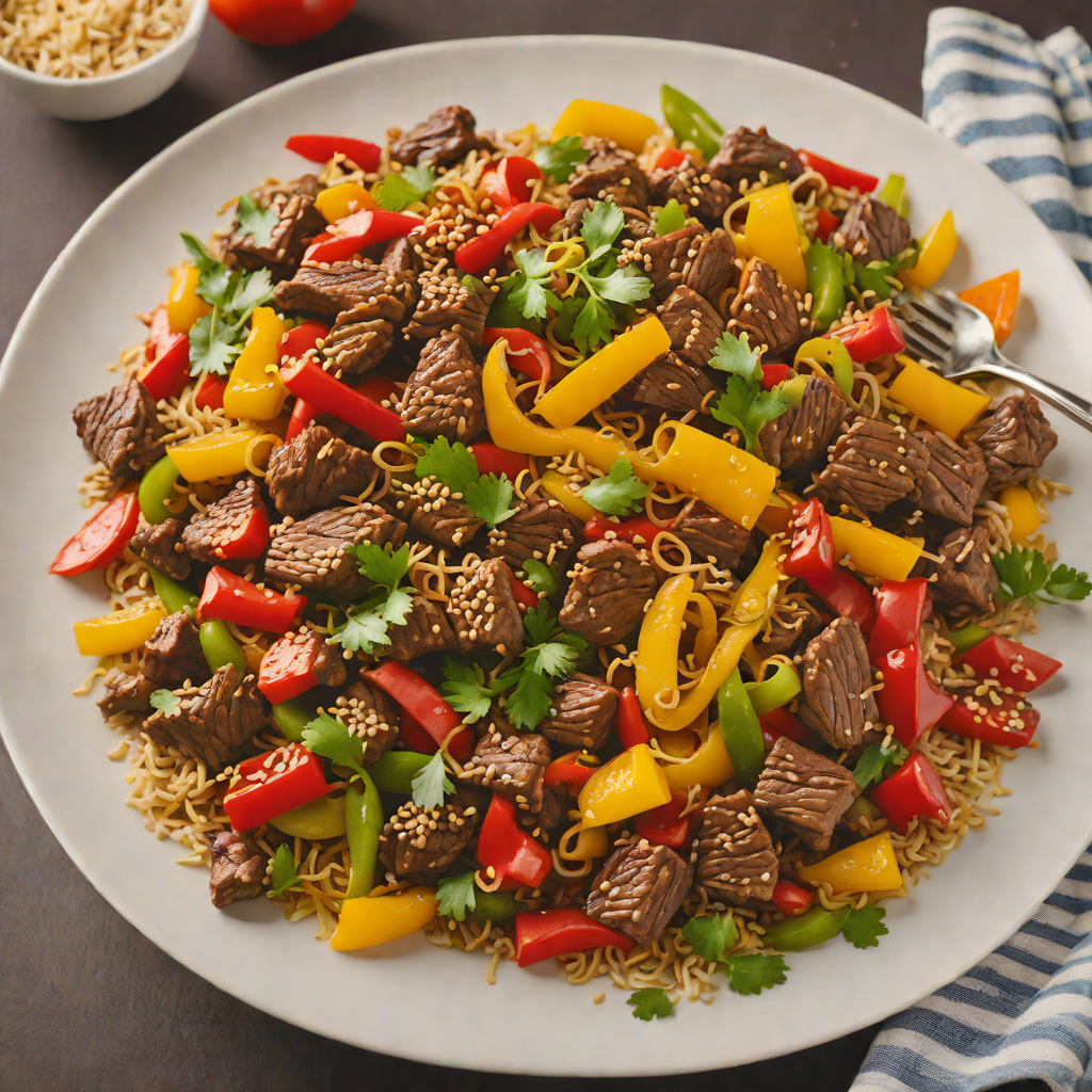 Quick Sautéed Garlic Beef Stir Fry with Bell Peppers