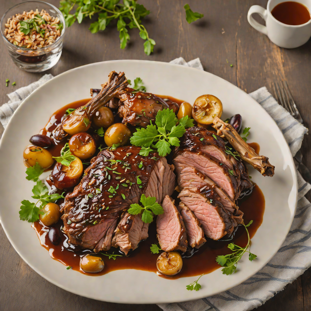 Slow-Roasted Lamb Shoulder with Kakadu Plum Glaze
