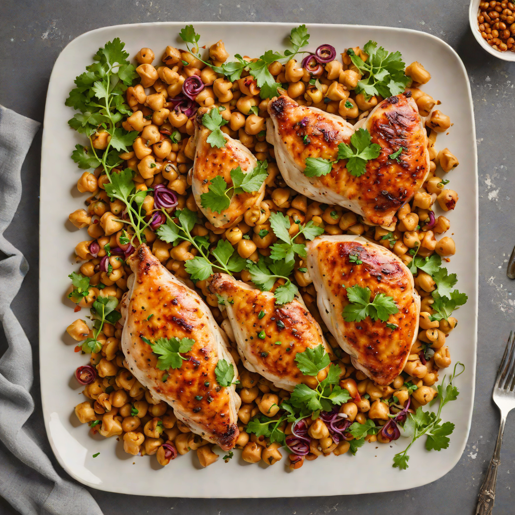 Harissa-Spiced Sheet Pan Chicken with Chickpeas