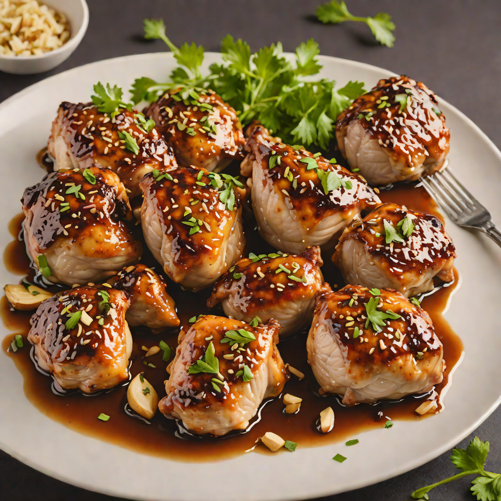 Whiskey-Glazed Chicken Thighs with Roasted Garlic