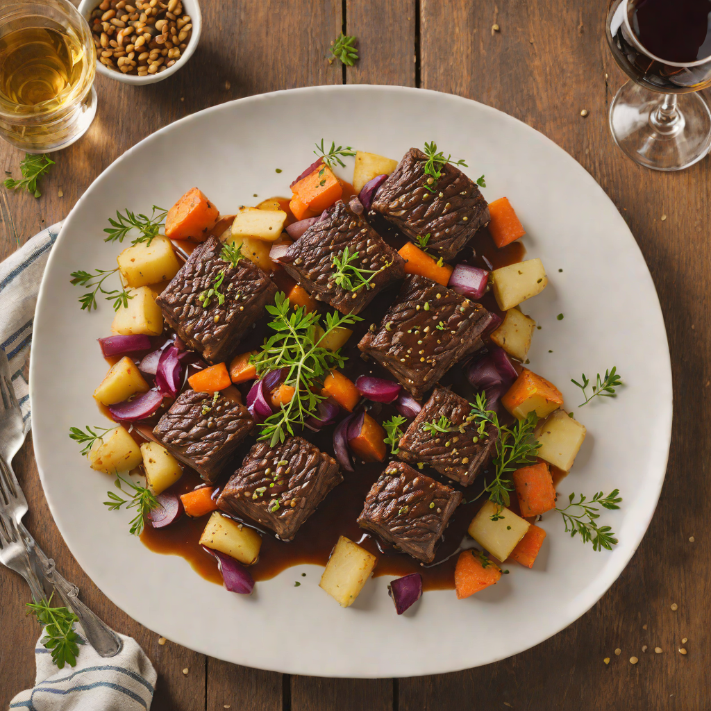 Kosher Wine-Braised Short Ribs with Root Vegetables