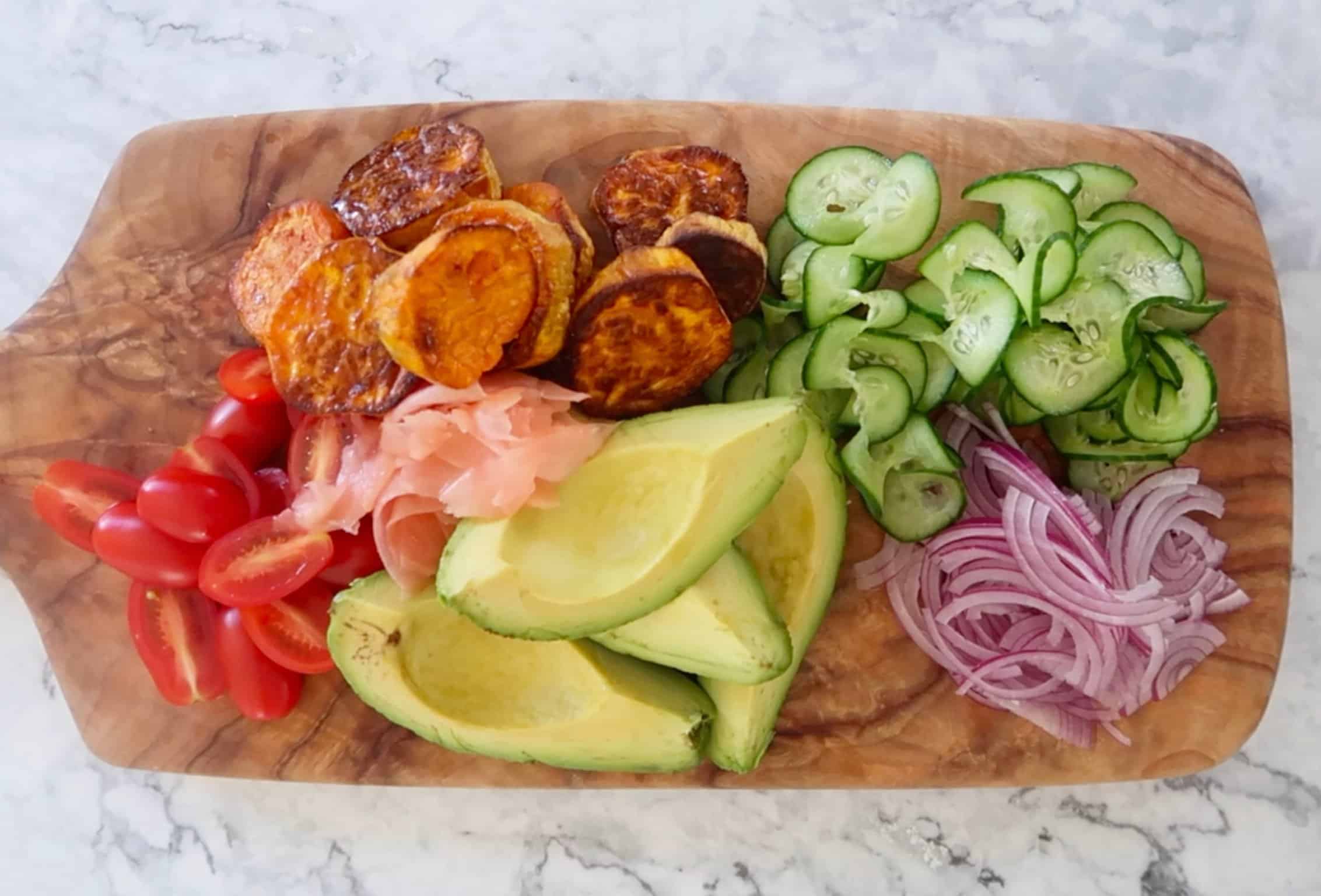 Skin-Clarity Sweet Potato & Avocado Salad with Ginger Dressing
