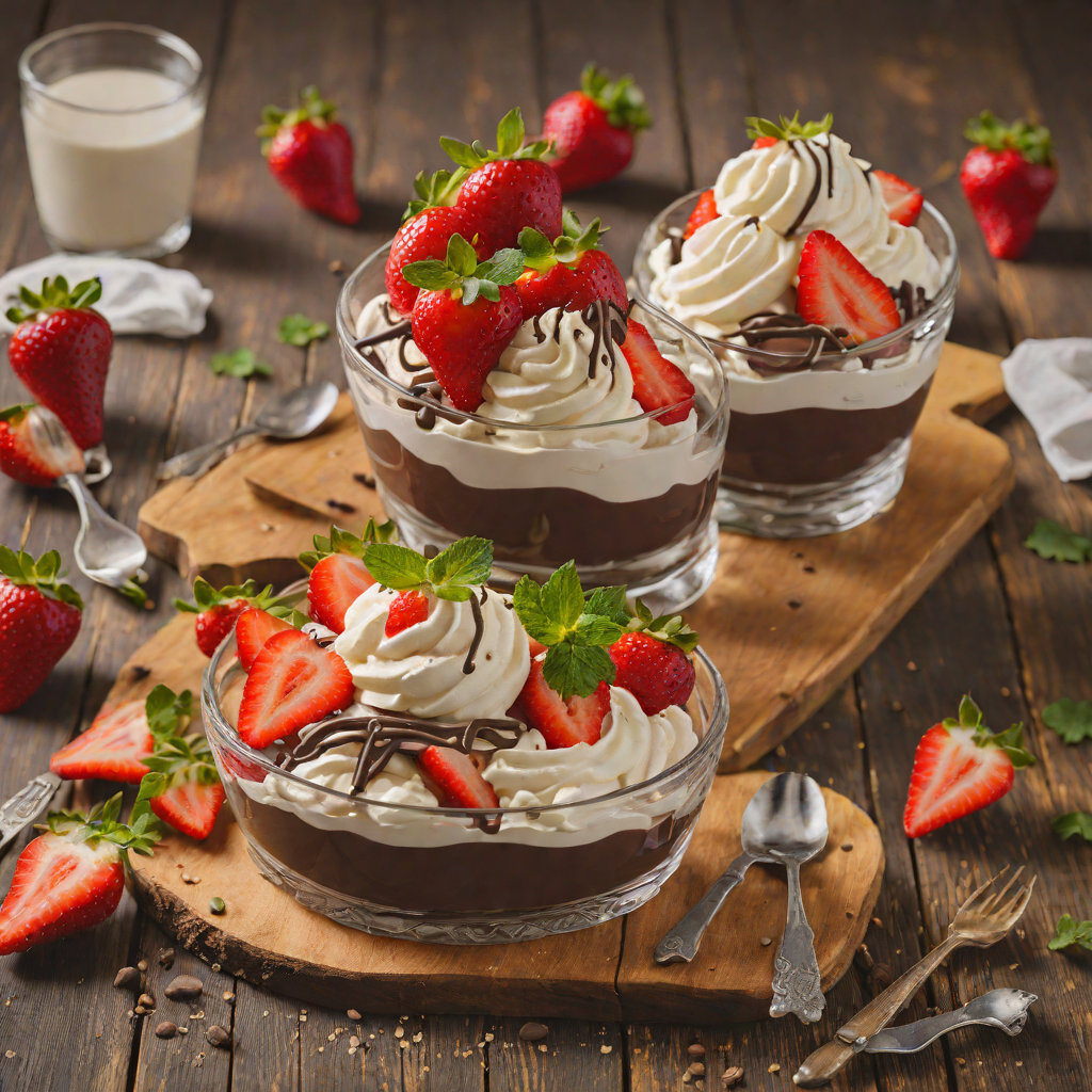 Chocolate-Dipped Strawberry Parfait with Whipped Cream