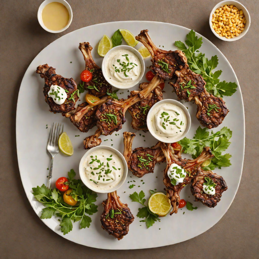 Grilled Za'atar-Spiced Lamb Chops with Garlic Yogurt Sauce