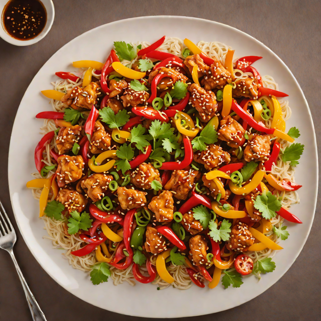 Stir-Fried Spicy Chicken with Bell Peppers and Chili Garlic Sauce