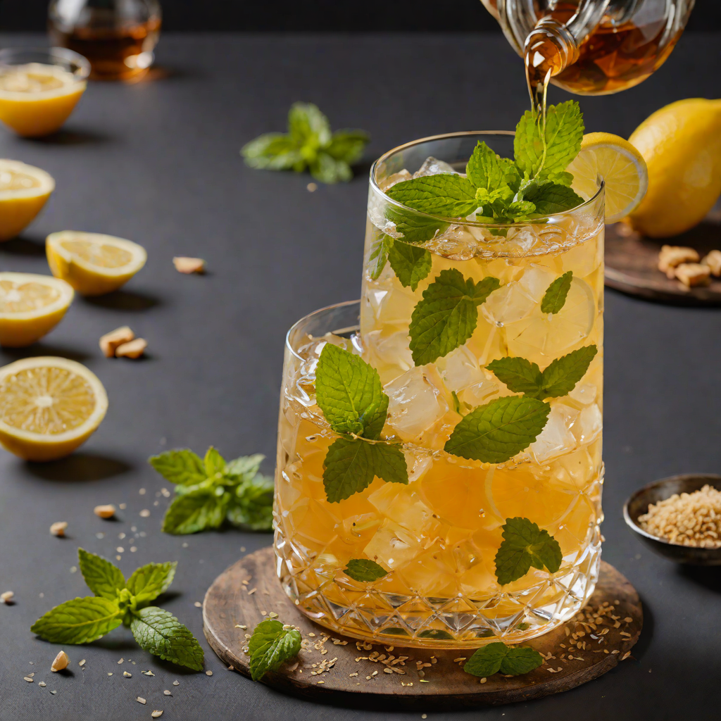 Honey-Lemon Ginger Tea with Fresh Mint