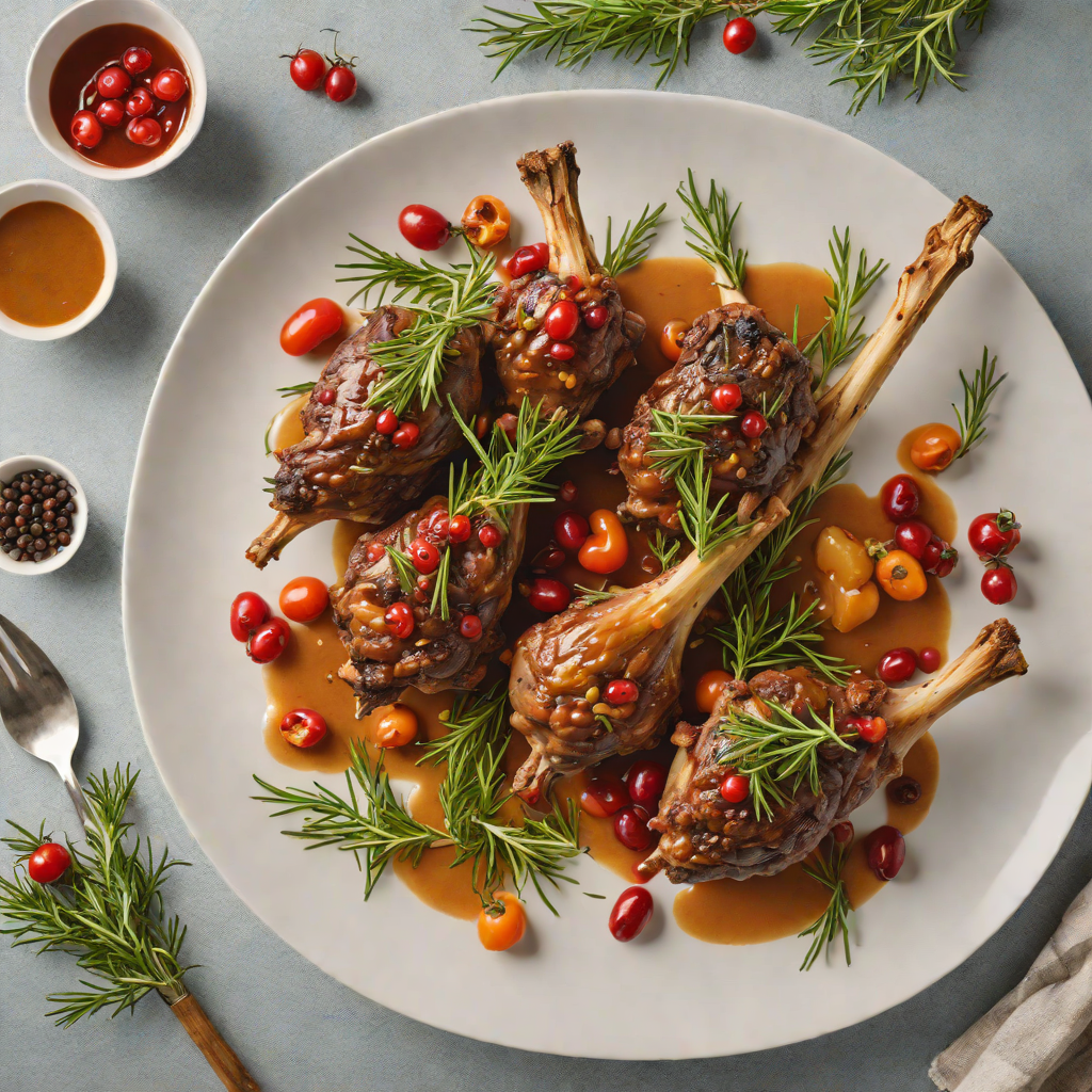 Slow-Cooked Lamb Shanks with Rosemary and Quandong