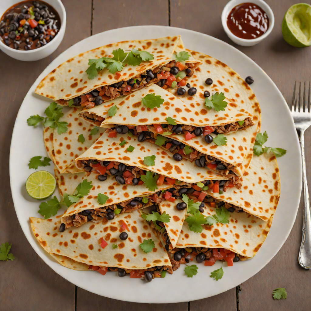 Spicy Beef Quesadilla with Black Bean Salsa