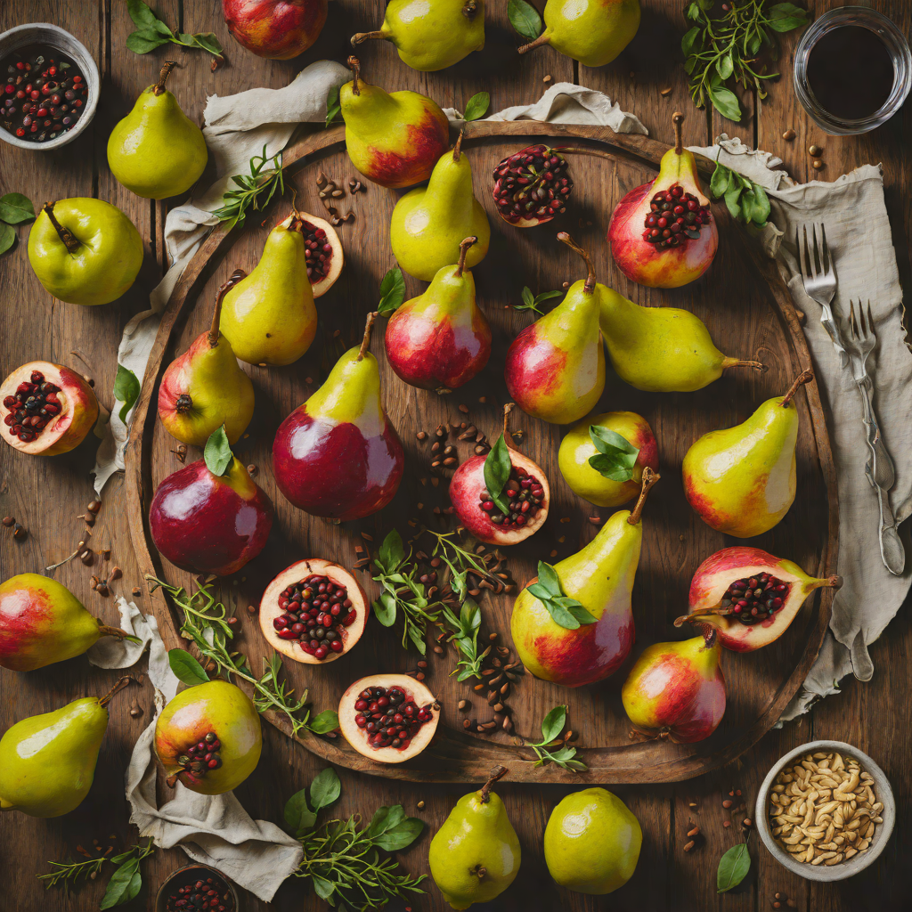 Spiced Kosher Wine and Herb Poached Pears