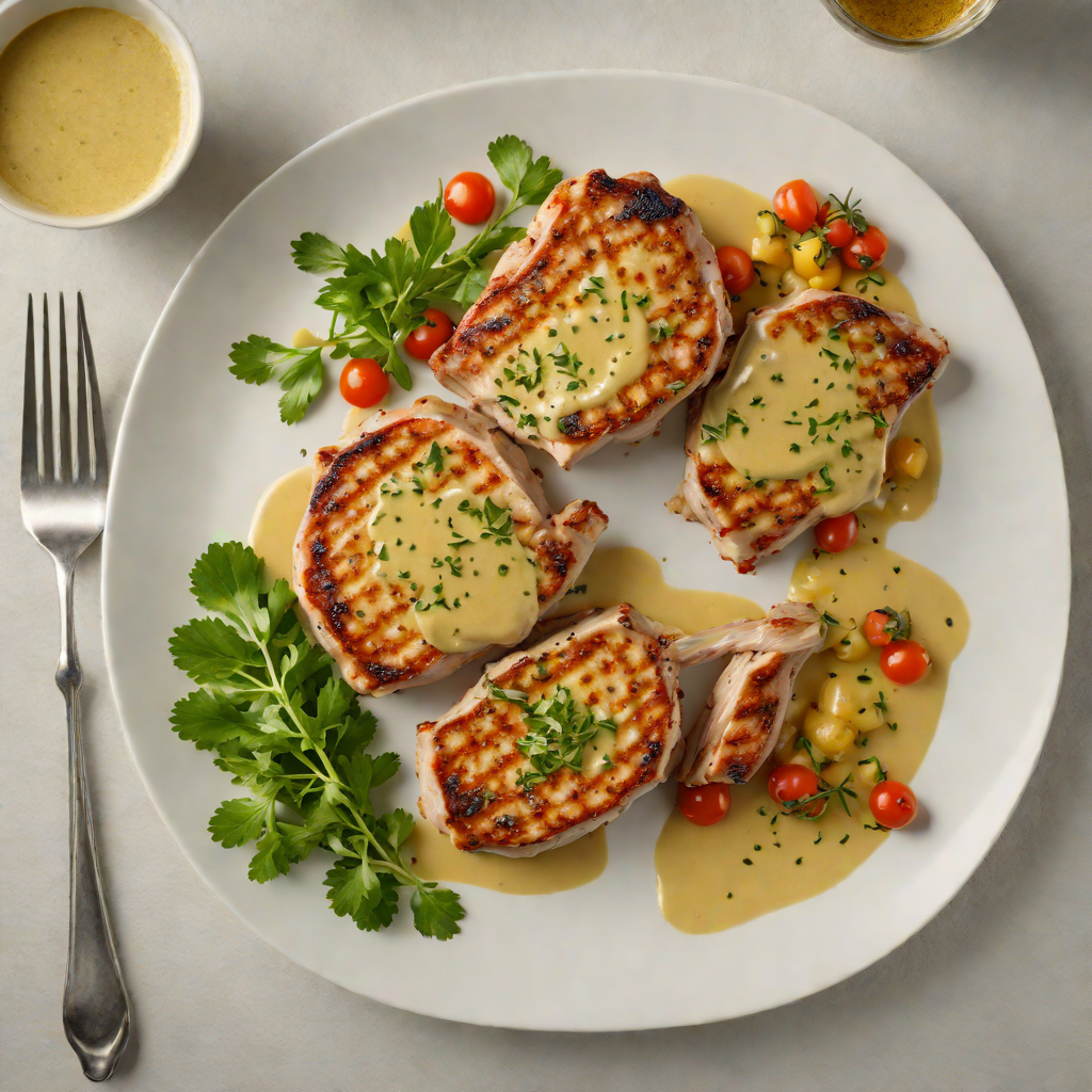 Pan-Seared Pork Chops with Mustard Herb Sauce