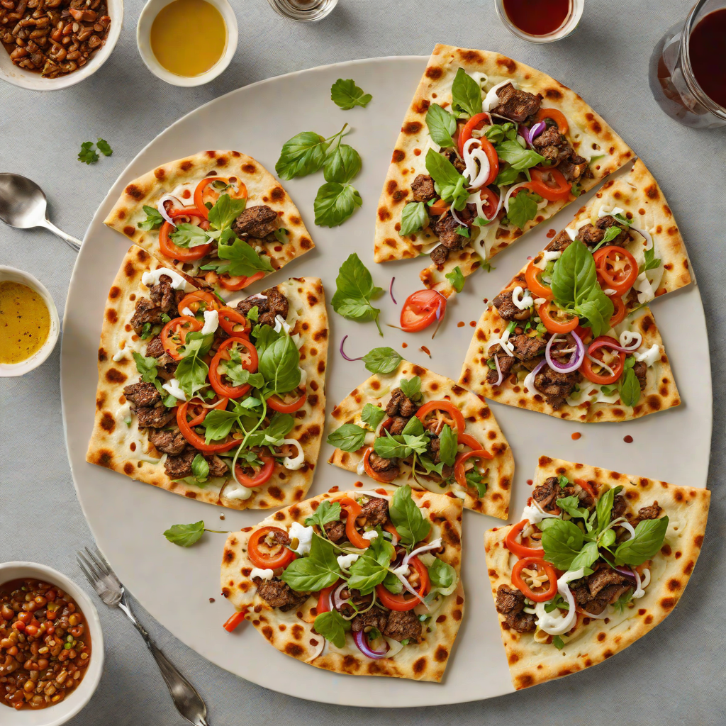 Charred Pepper and Spiced Lamb Flatbread
