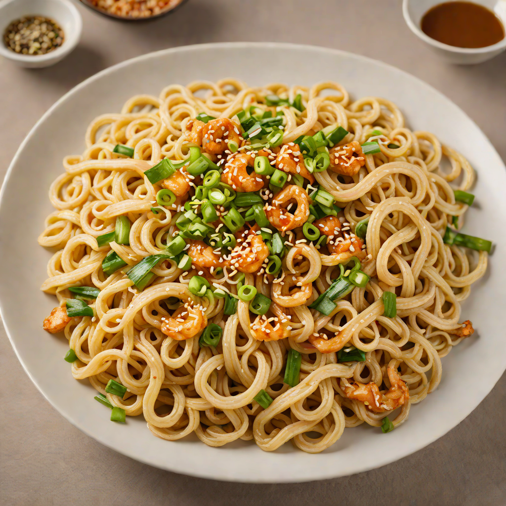 Stir-Fried Udon Noodles with Hidden Ginger and Scallion Flavor