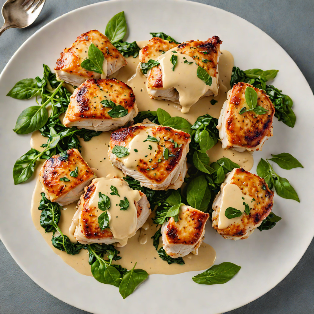 Pan-Seared Chicken Thighs with Mustard Cream Sauce and Sautéed Spinach