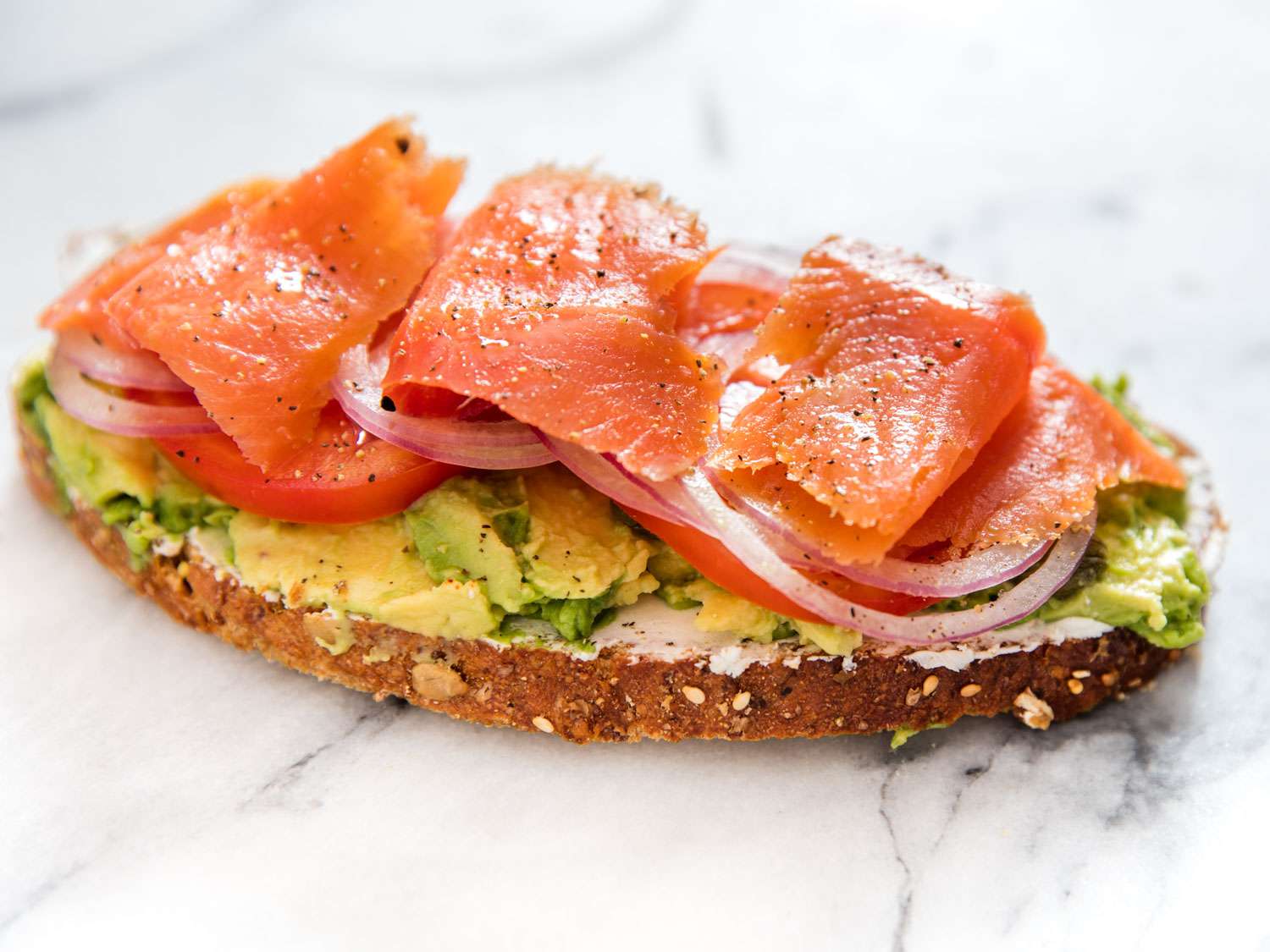 Honey-Glazed Smoked Salmon and Avocado Open Sandwich