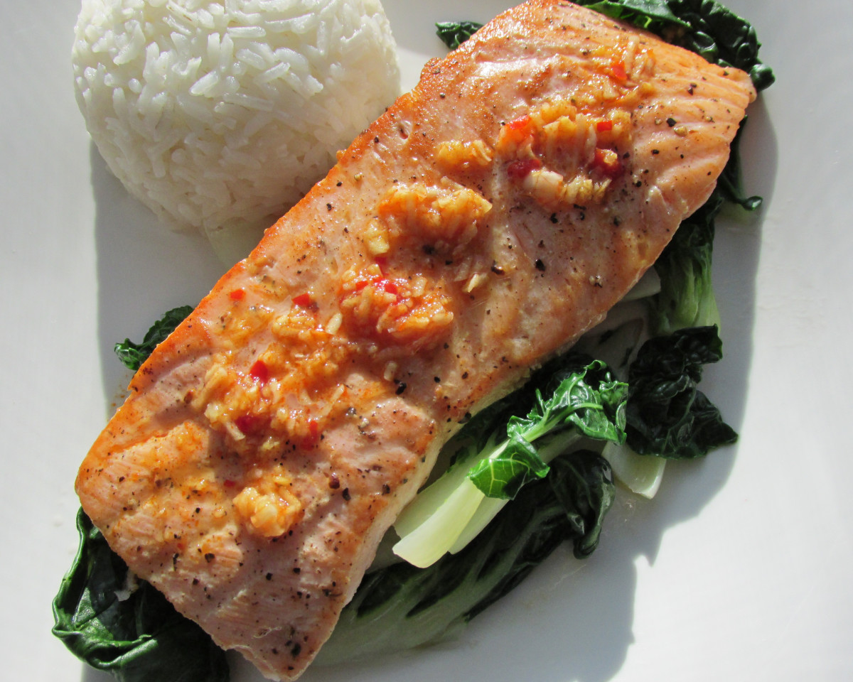 Asian-Glazed Salmon with Bok Choy
