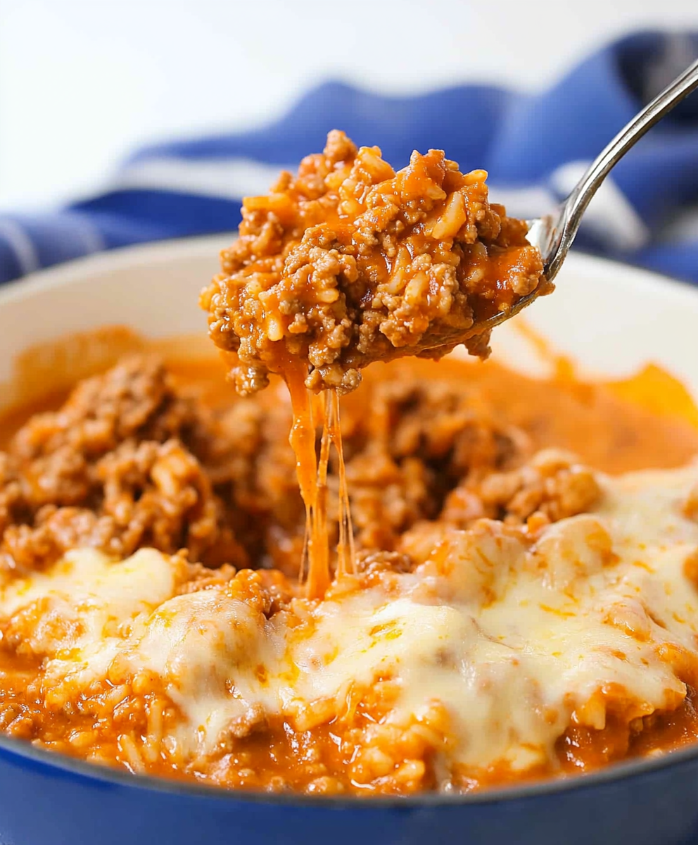 One-Pot Cheesy Beef Sloppy Joes