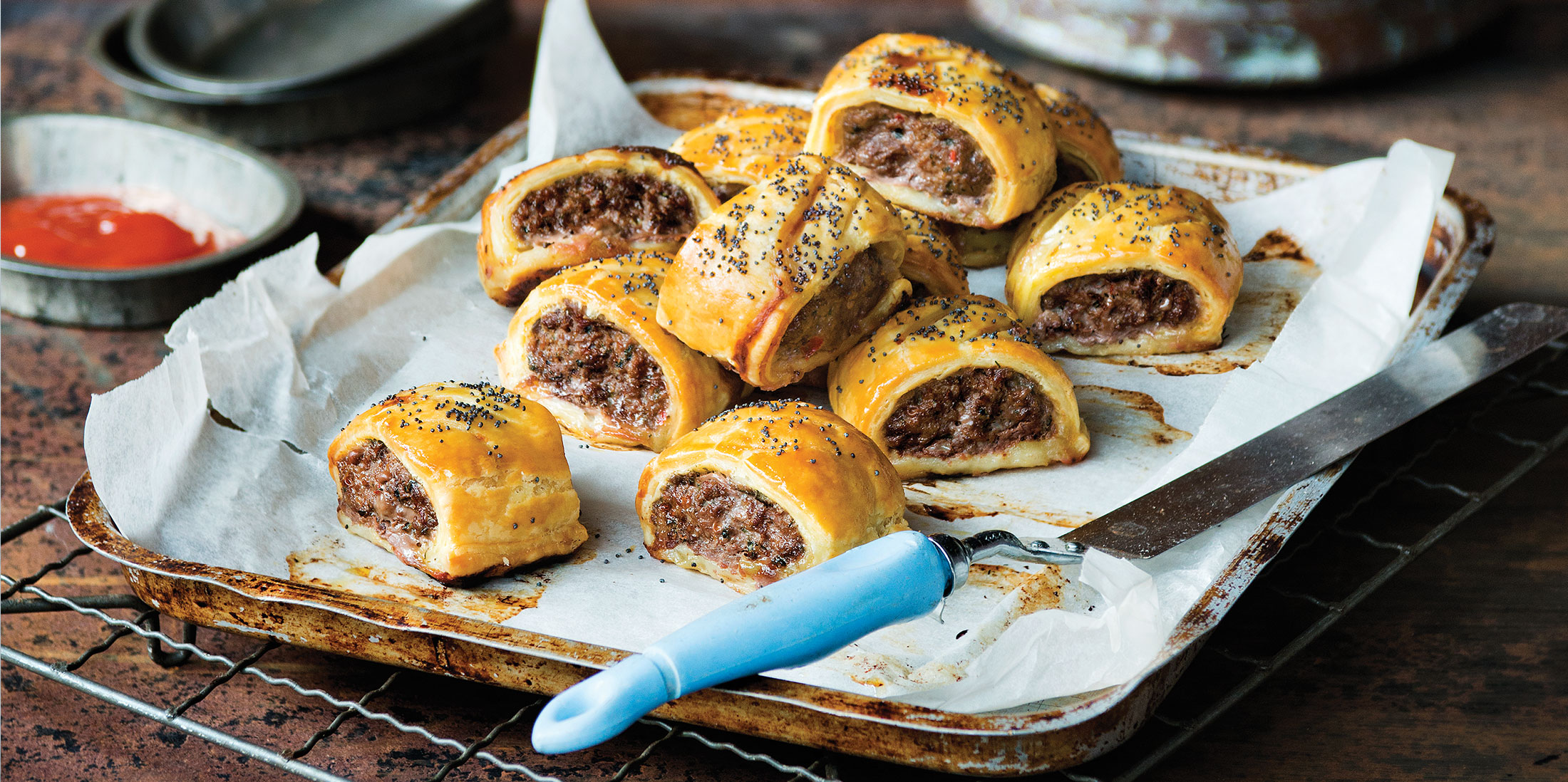 Oven-Baked Kangaroo Sausage Rolls with Spiced Mince