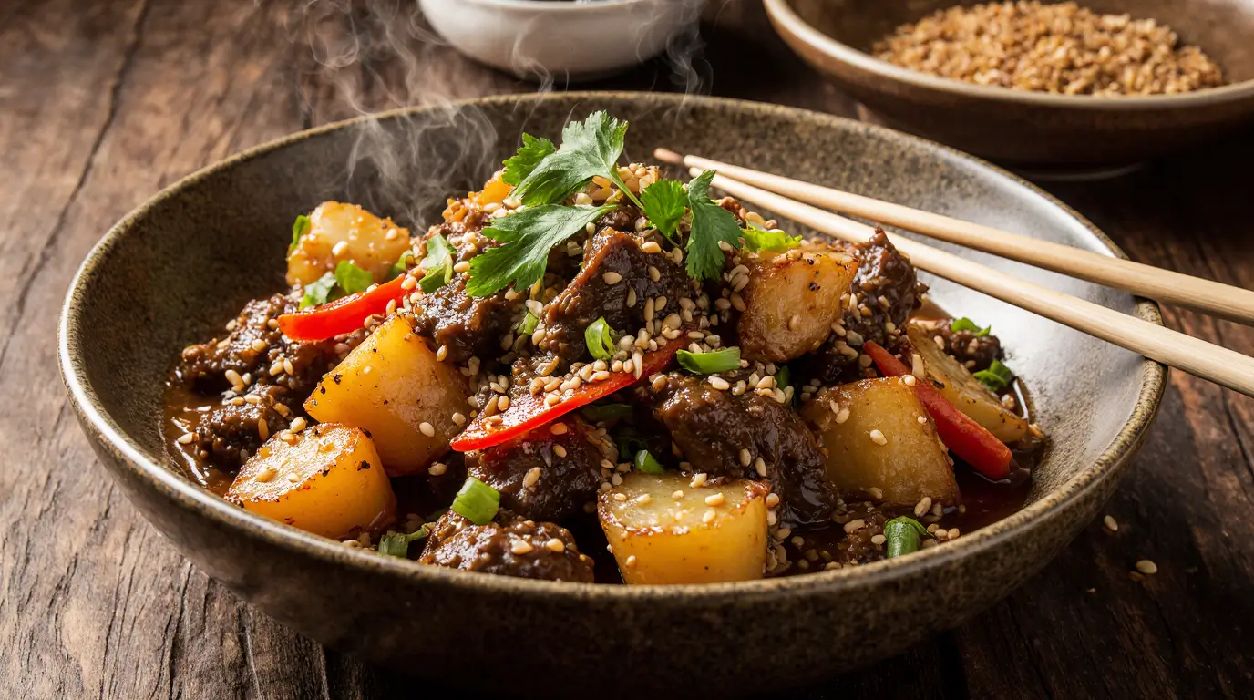 Pique Macho Spicy Beef and Potato Stir-Fry