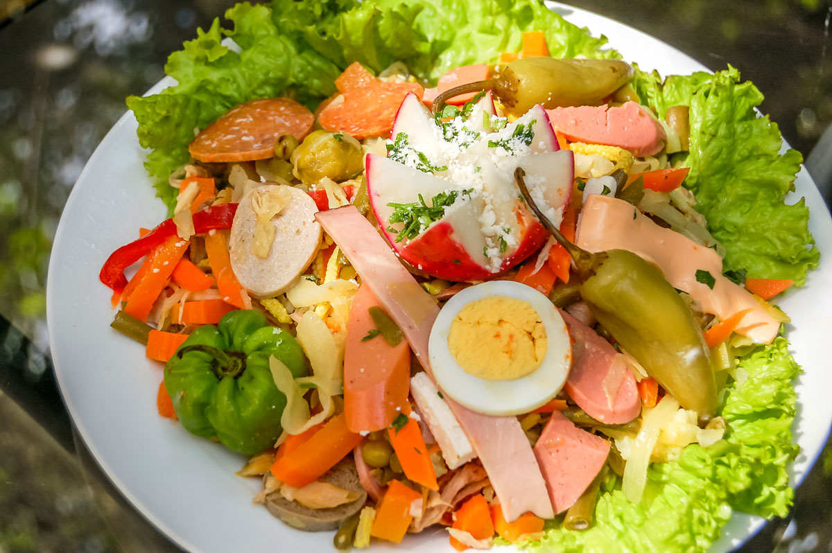 Fiambre-Inspired Guatemalan Cold Salad with Pickled Vegetables and Olives