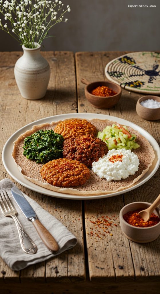Pan-Seared Kitfo with Mitmita and Fresh Ayib Cheese