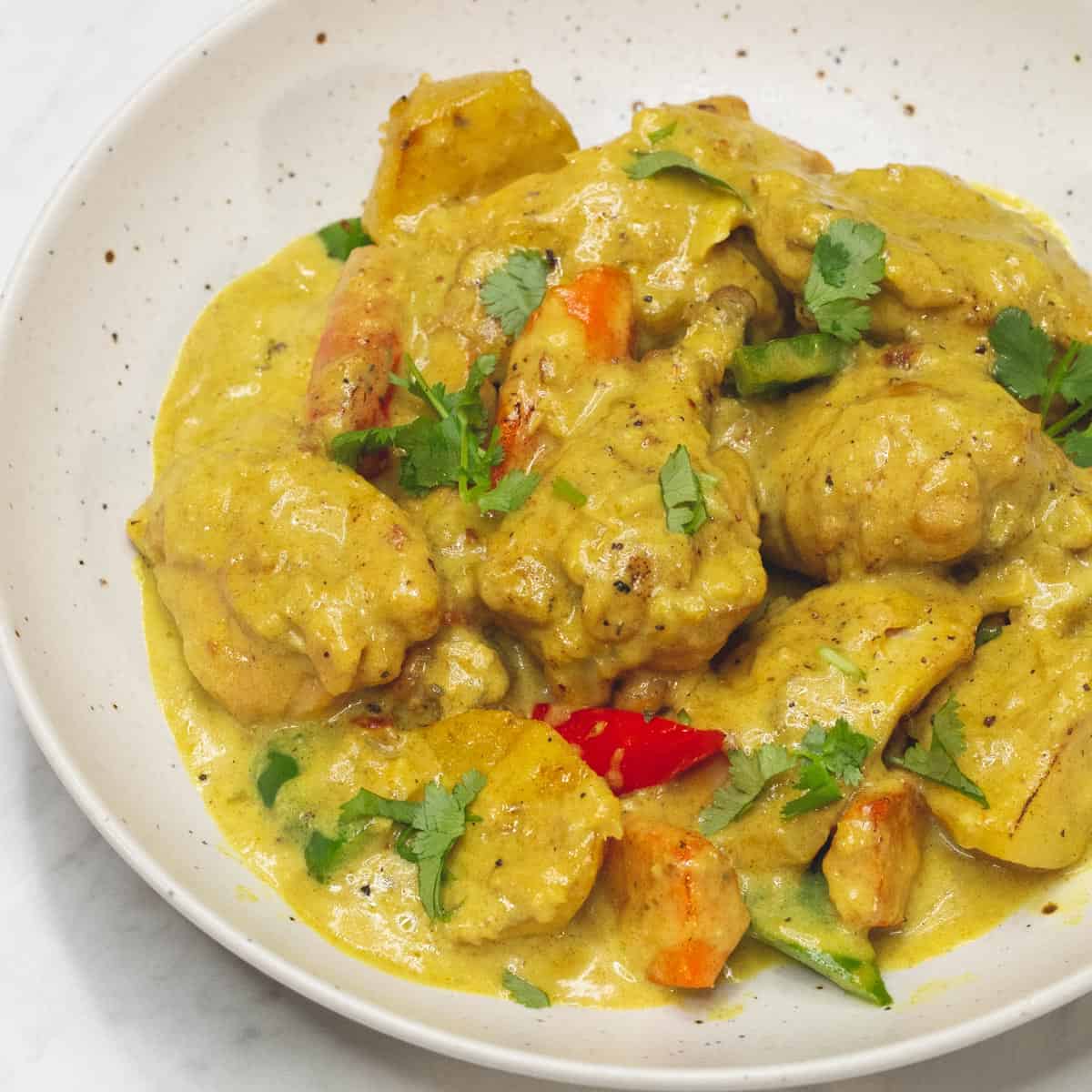 Sautéed Filipino Chicken Curry with Coconut Milk and Vegetables
