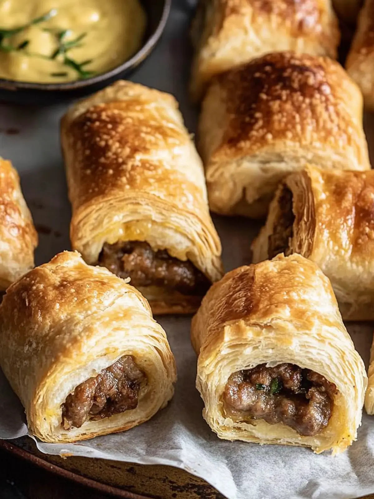 Grilled Australian Sausage Rolls with Mustard Aioli