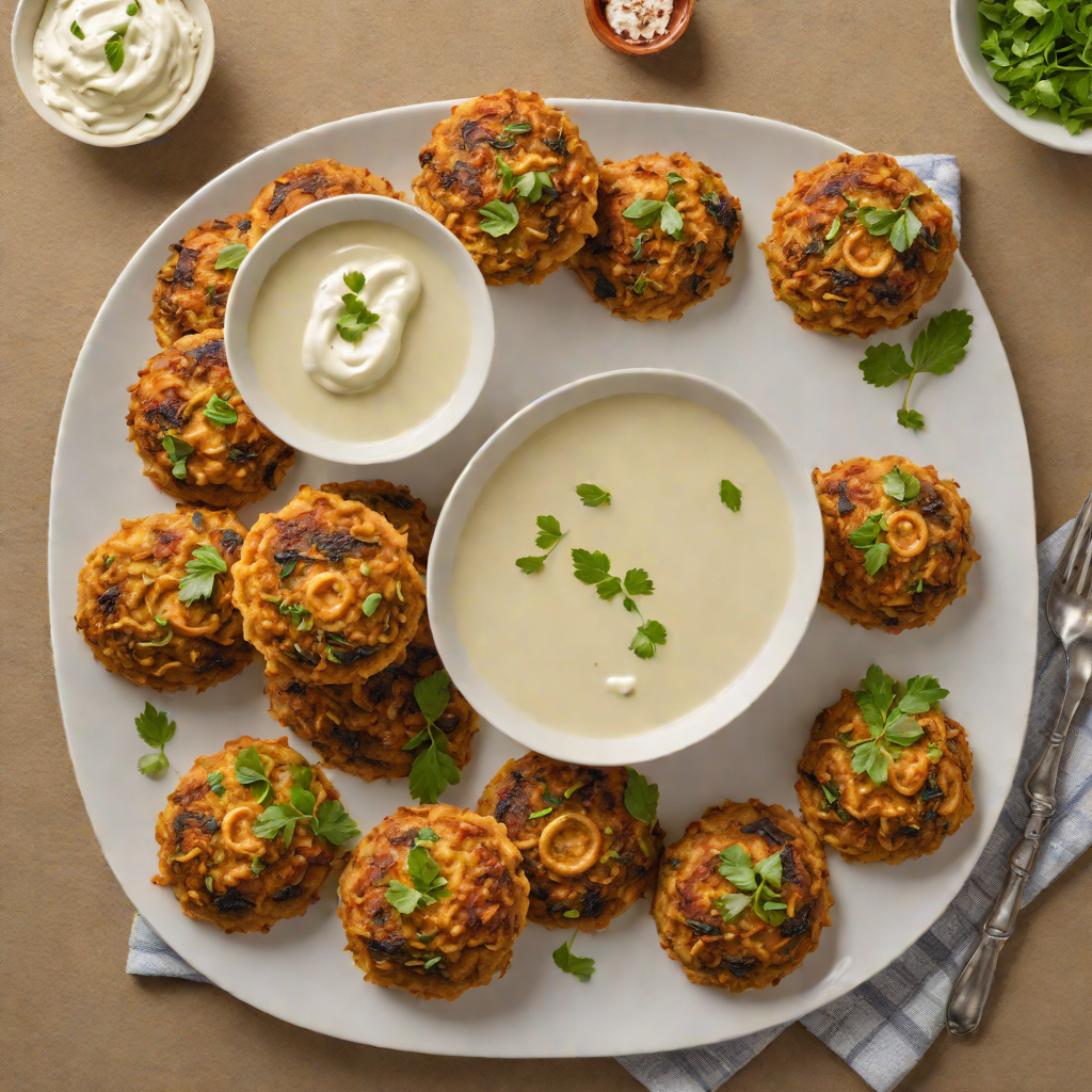 Baked Eritrean Momo Fava Bean Patties with Garlic-Yogurt Dip