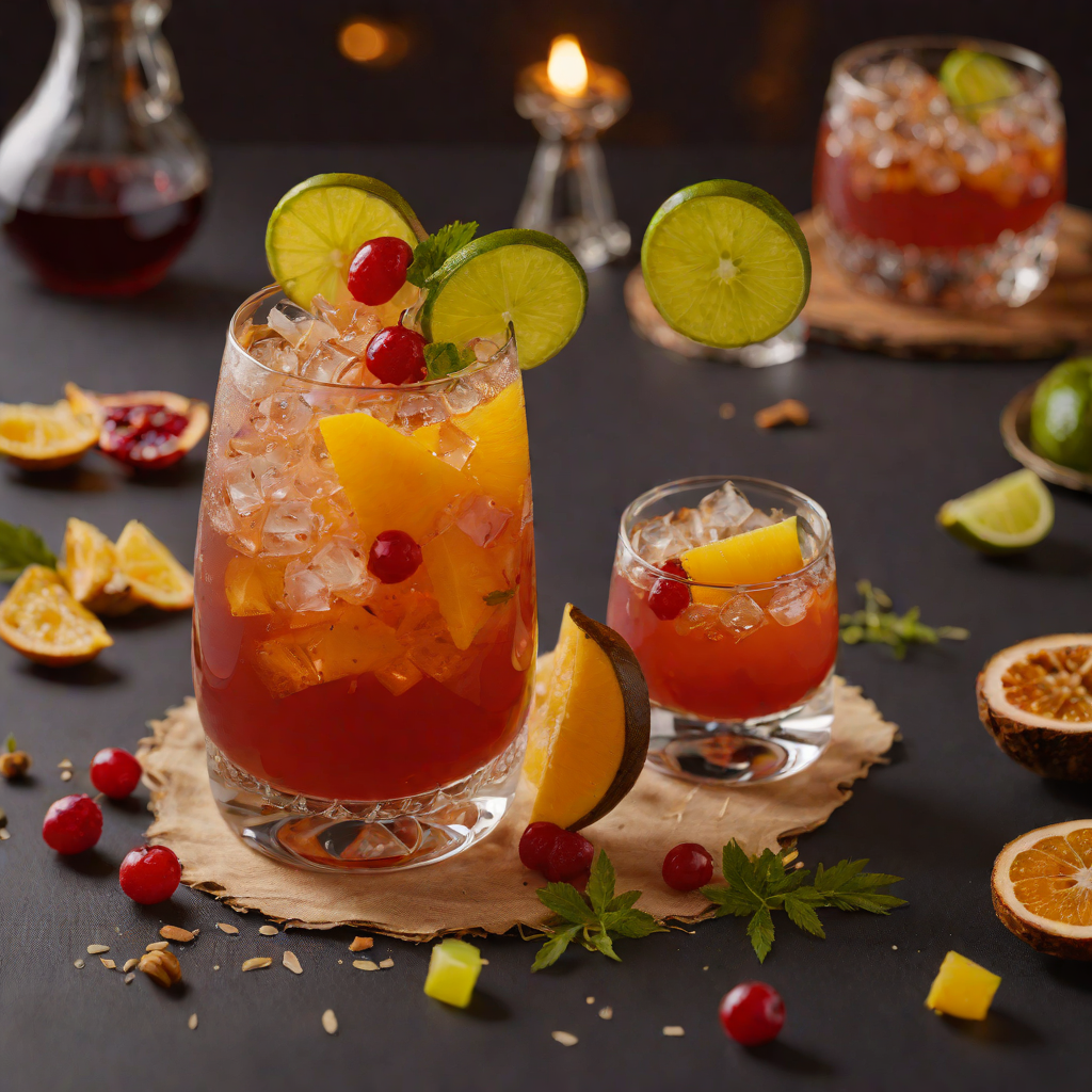 Spiced Dark Rum and Tropical Fruit Punch