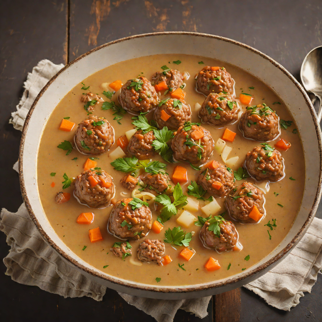 Concrete Mixer-Inspired Meatball Soup