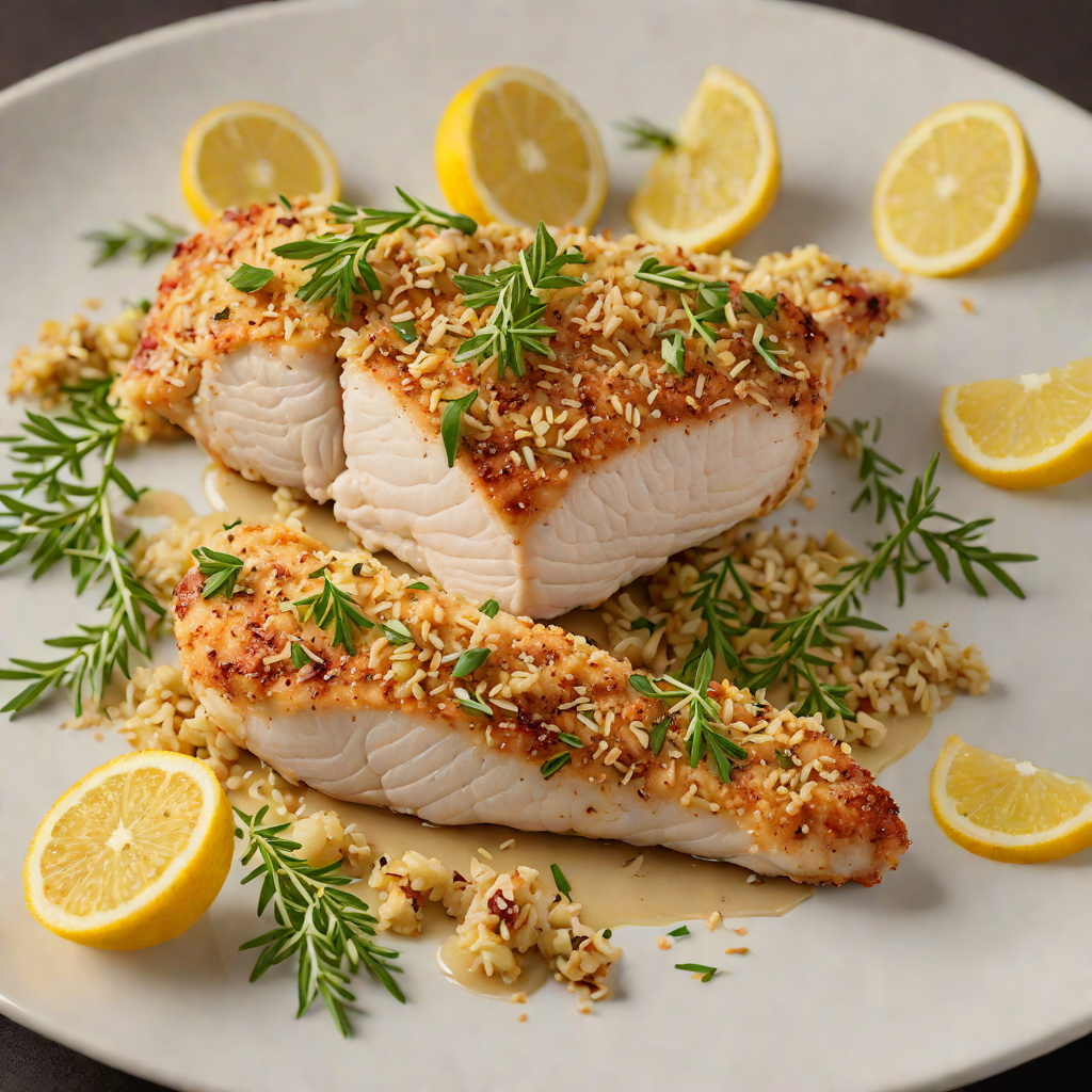Macadamia-Crusted Chicken Breast with Lemon and Thyme