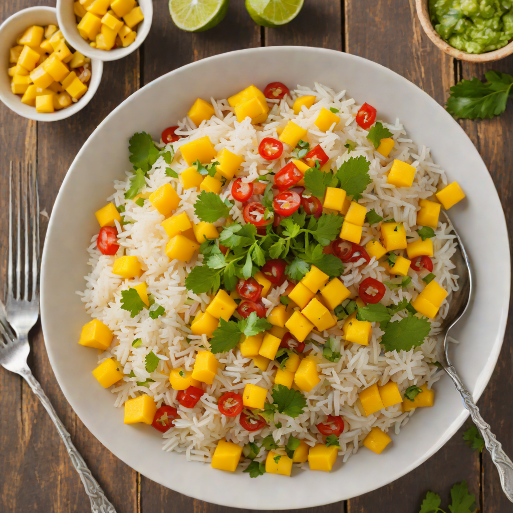 Tiki-Style Coconut Lime Rice Bowl with Mango Salsa