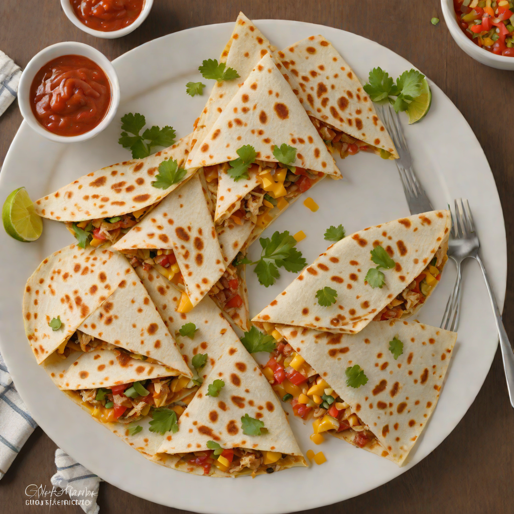 Kid-Friendly Chicken and Cheese Quesadilla with Mild Salsa