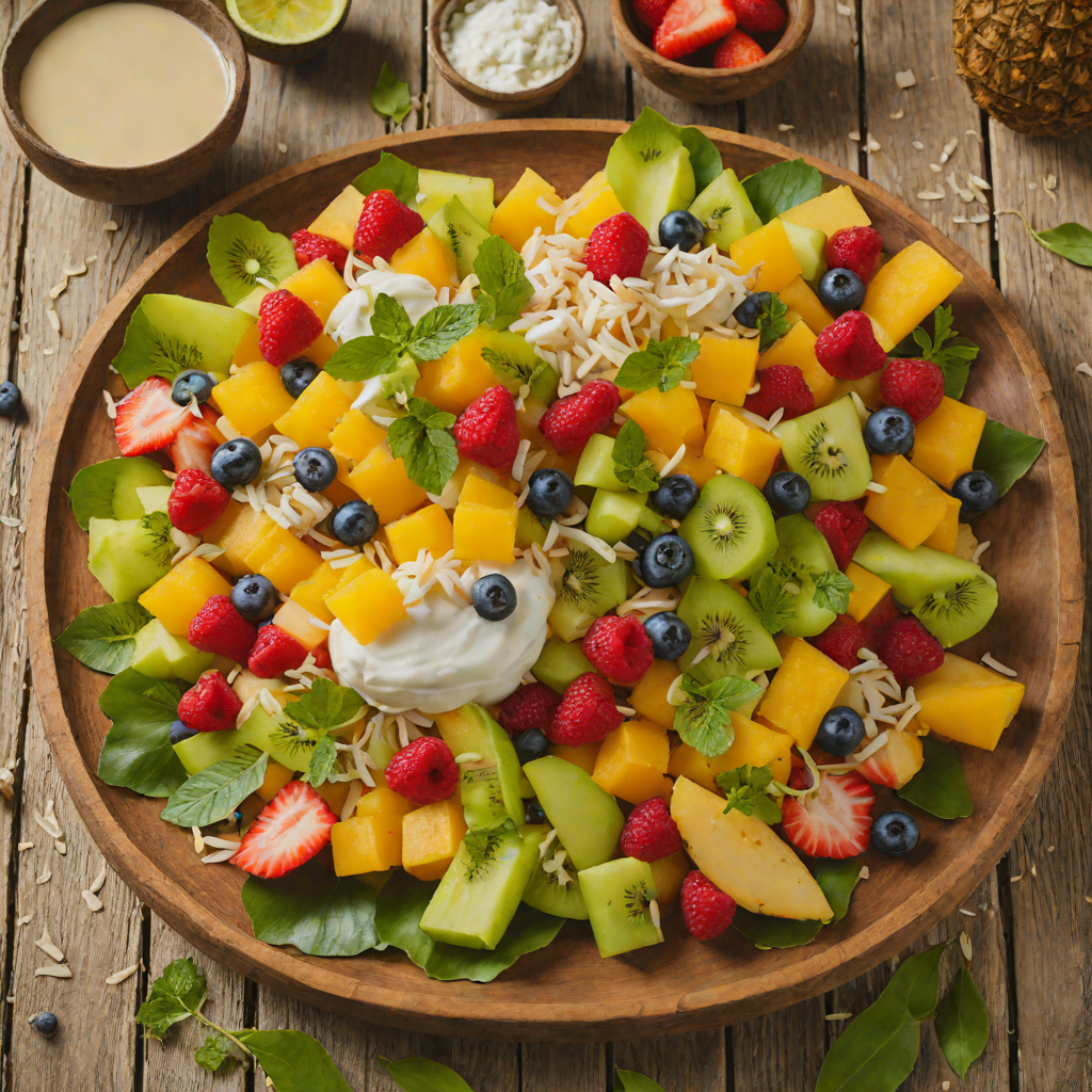 Tiki-Inspired Tropical Fruit Salad with Coconut Dressing