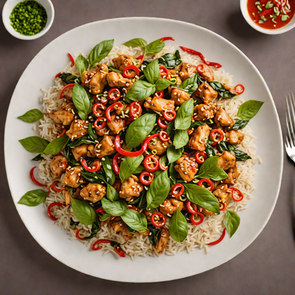 Stir-Fried Thai Basil Chicken with Fresh Chili and Garlic