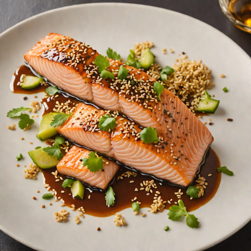 Pan-Seared Salmon with Maple-Soy Glaze and Sesame Seeds
