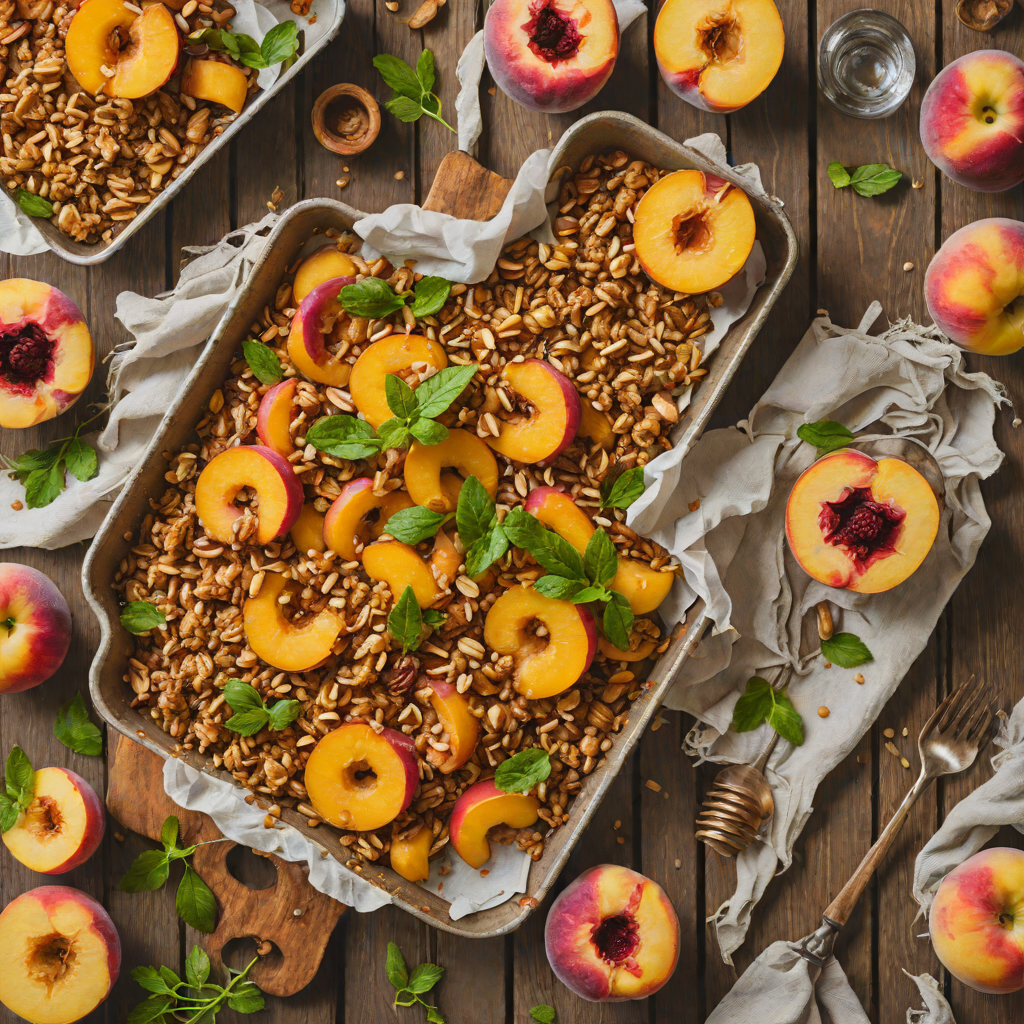Sheet Pan Honey-Glazed Peach Crisp