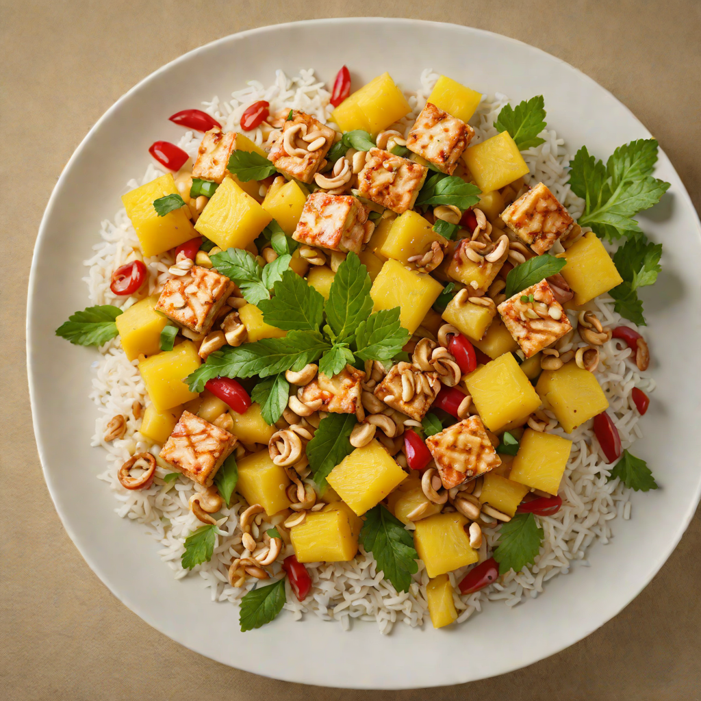Tiki-Style Pineapple and Tofu Stir-Fry with Cashews