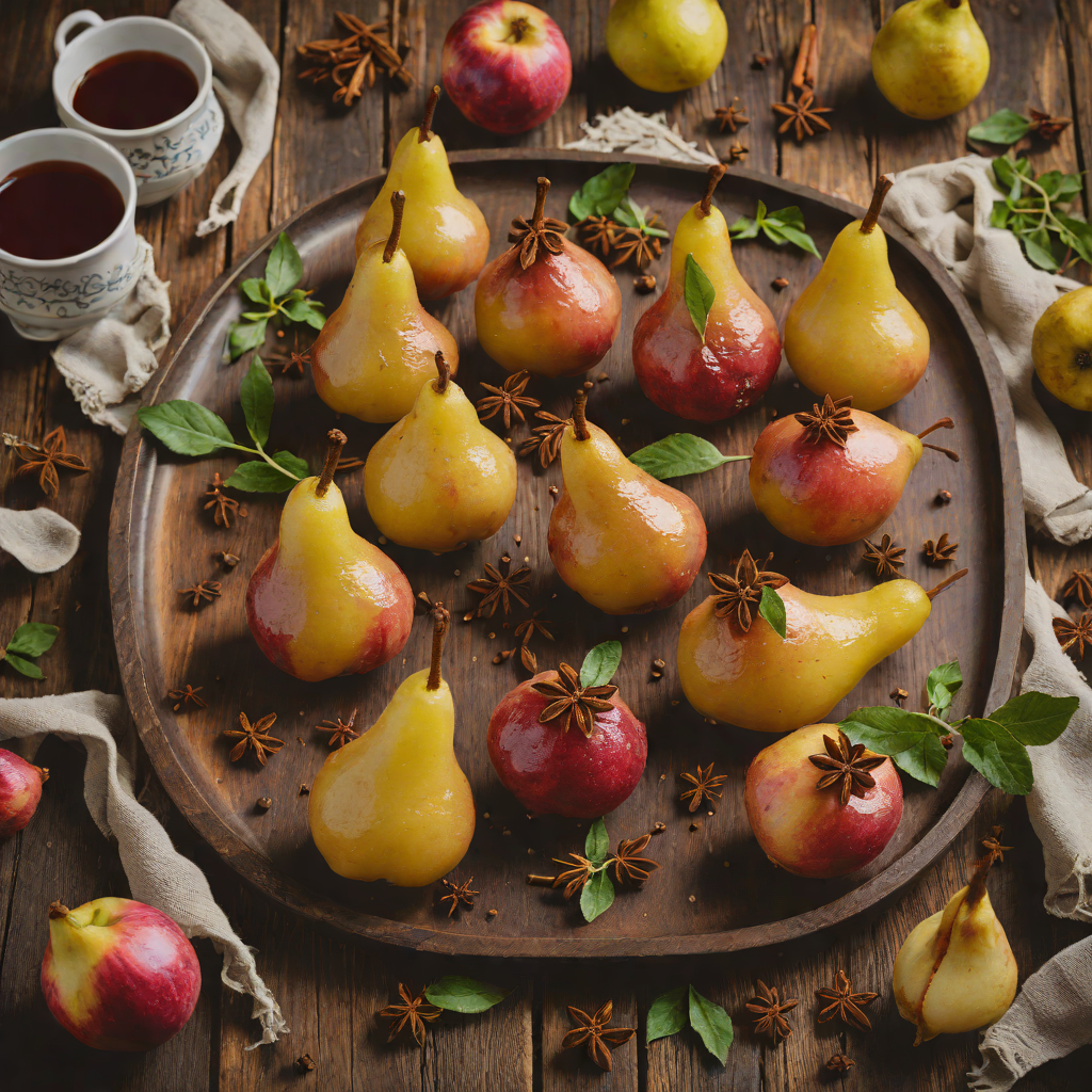 Wine-Poached Pears with Cinnamon and Clove