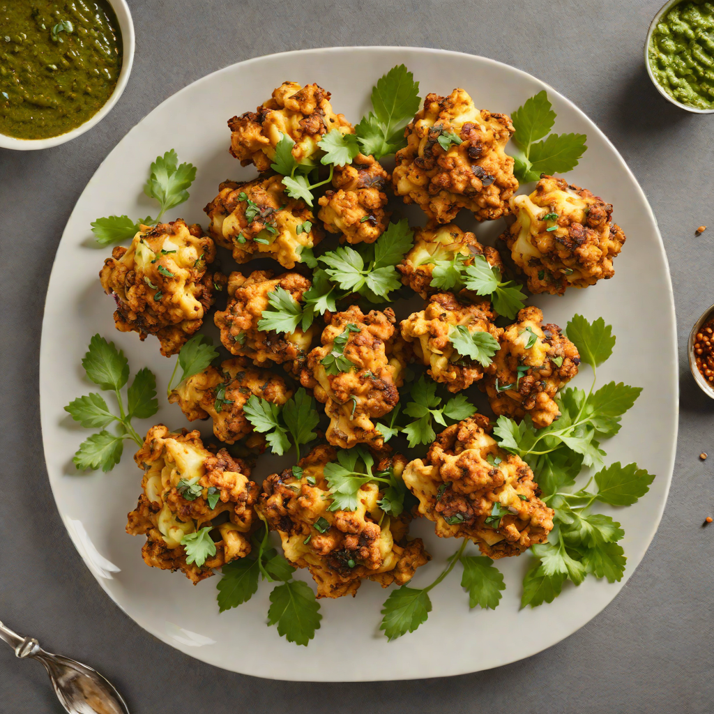 Tandoori-Spiced Roasted Cauliflower with Cilantro Chutney