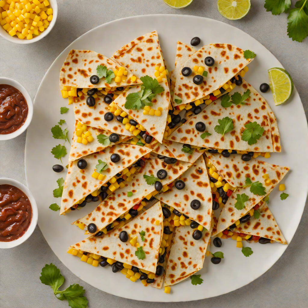 Pixelated Sweet Corn and Black Bean Quesadilla