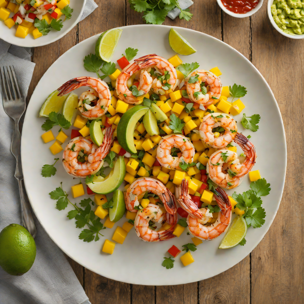 Cilantro-Lime Grilled Shrimp with Avocado and Mango Salsa