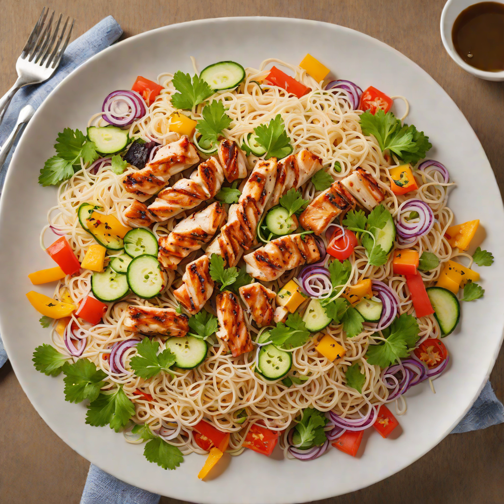 Fresh Vermicelli Bowl with Grilled Chicken and Pickled Vegetables