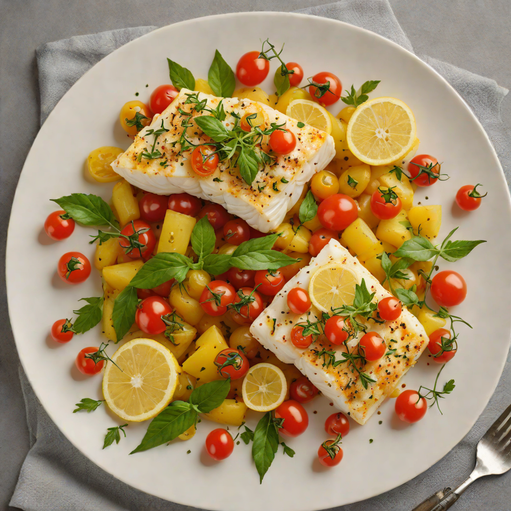 Herb-Baked Cod with Lemon and Cherry Tomatoes