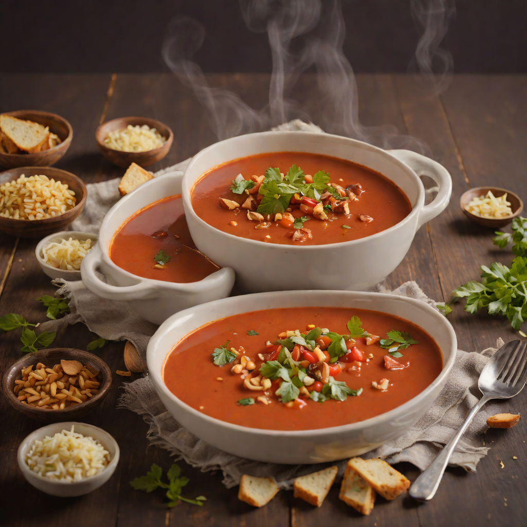 Tomato and Chipotle Soup with Roasted Garlic