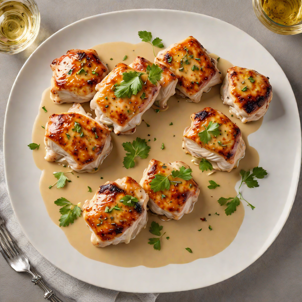 Pan-Seared Chicken Thighs with White Wine Mustard Sauce