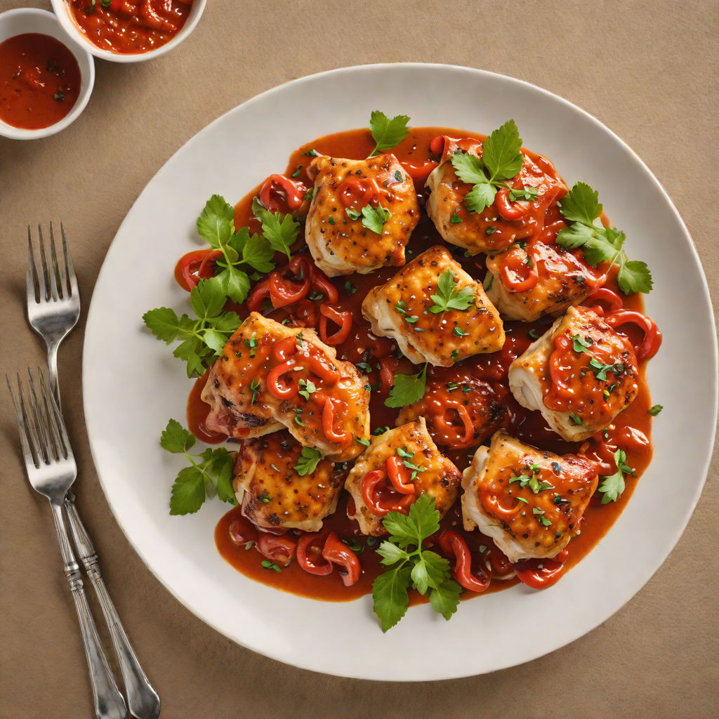 Pan-Seared Chicken Thighs with Smoky Paprika and Roasted Red Pepper Sauce