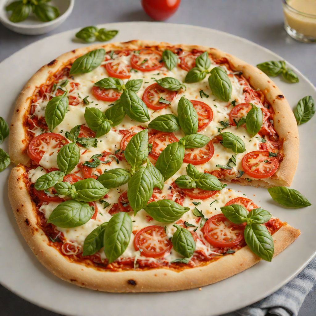 Individual Thin-Crust Margherita Pizza with Fresh Basil