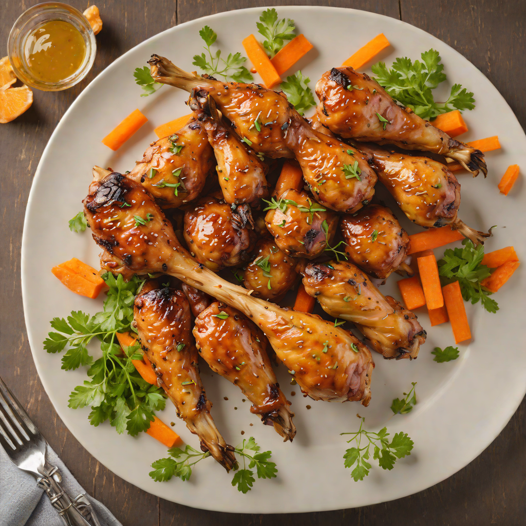 Honey-Glazed Chicken Drumsticks with Simple Roasted Carrots