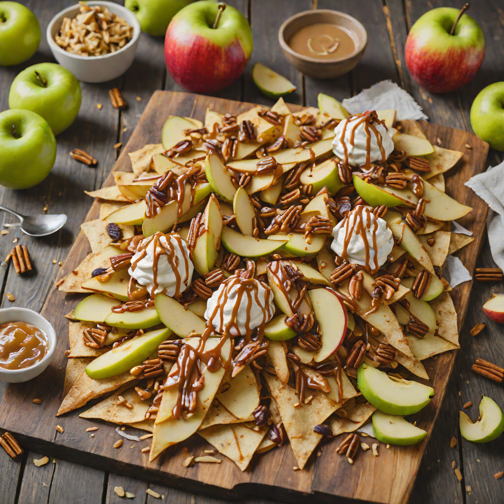 Oven-Roasted Cinnamon Apple Nachos with Caramel Drizzle